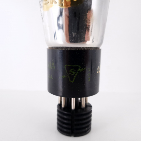 1 X 6F6G SYLVANIA TUBE. 1940s PROD. BLACK PLATES. SOLID GETTER. 82%. 13. CH82