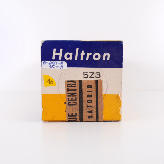 1 X 5Z3 HALTRON TUBE. 1950s PROD. RECTANGULAR GETTER. 16. CH82