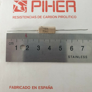 1 X 1W 330R 10% 1960s VINTAGE PIHER RESISTOR. NOS. C1795U3F180121