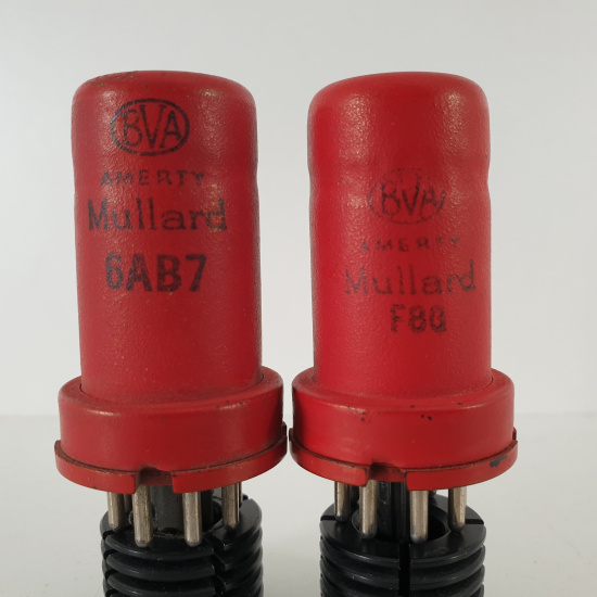 2 X 6AB7 MULLARD TUBE. 81/98% PAIR....