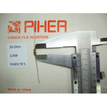 VINTAGE PIHER RESISTOR. 1/4W 39R 39Ohm 5% *4 PC* NEW ORIGINAL 1970´S