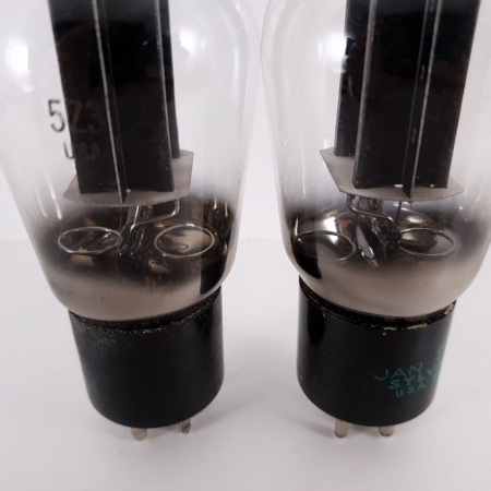 2 X 5Z3 SYLVANIA TUBE. 1960s PROD. BLACK PLATES. DUAL GETTER. 1. CH84