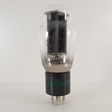 1 X 5Z3 SYLVANIA TUBE. BLACK PLATES. DUAL GETTER. 100/85%. 2. CH84