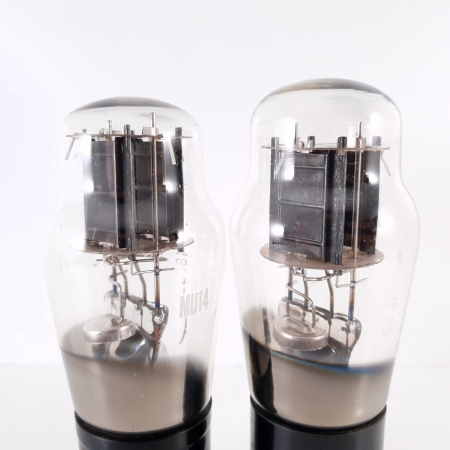 2 X MU14 MWT TUBE. BLACK PLATES. INVERTED CUP GETTER. MATCHED PAIR. 3. CH86