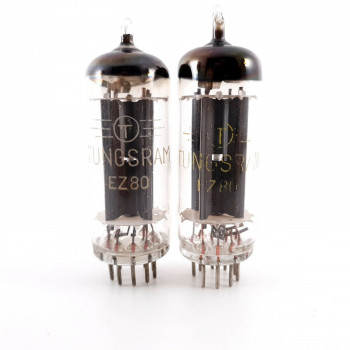 2 X EZ80 / 6V4 TUNGSRAM TUBE. 1950s PROD. MATCHED PAIR AH  ENA