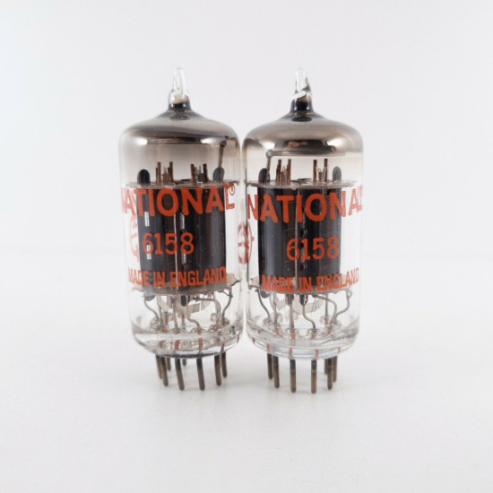 2 X 6158 NATIONAL TUBE. 17MM BLACK PLATES. 1960s. MATCHED & BALANCED. CV  ENA