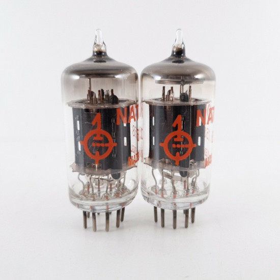 2 X 6158 NATIONAL TUBE. 17MM BLACK PLATES. 1960s. MATCHED & BALANCED. CV  ENA