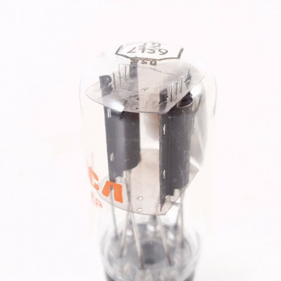 1 X 6SL7GT RCA TUBE. 1970s PROD. BLACK PLATES. COIN BASE. 101/110% CK  ENA