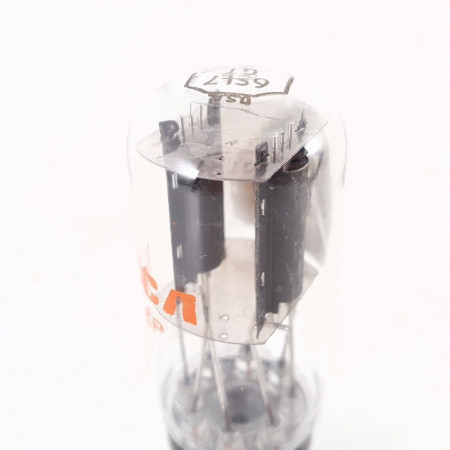 1 X 6SL7GT RCA TUBE. 1970s PROD. BLACK PLATES. COIN BASE. 101/110% CK  ENA