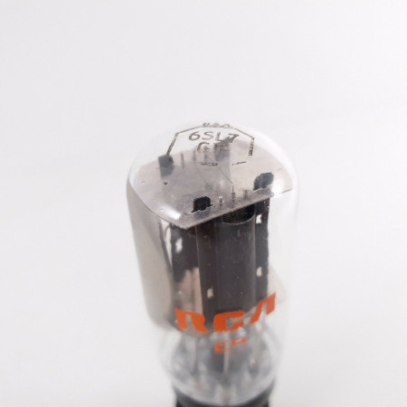1 X 6SL7GT RCA TUBE. 1970s PROD. BLACK PLATES. COIN BASE. 119/91% CK  ENA