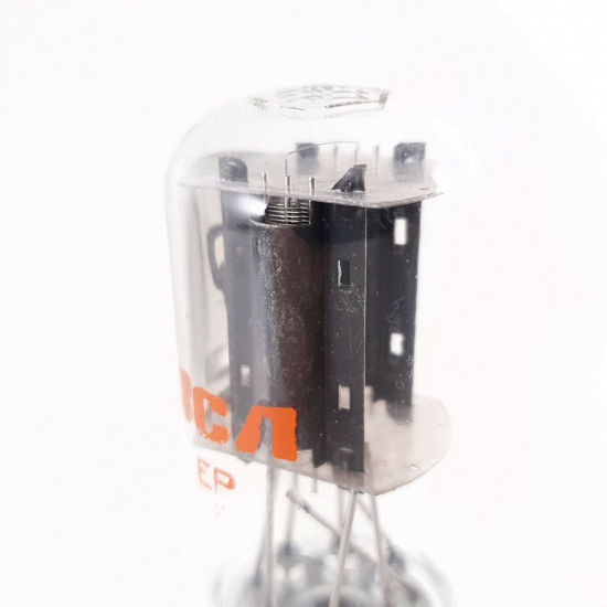 1 X 6SL7GT RCA TUBE. 1970s PROD. BLACK PLATES. COIN BASE. 119/91% CK  ENA
