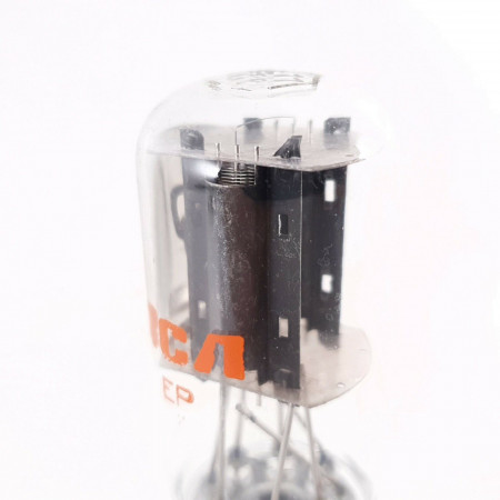 1 X 6SL7GT RCA TUBE. 1970s PROD. BLACK PLATES. COIN BASE. 119/91% CK  ENA