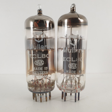 2 X ECL80 MULLARD TUBE. SIEMENS & HALSKE PROD. 3 MICA. MATCHED PAIR. 1. CH155