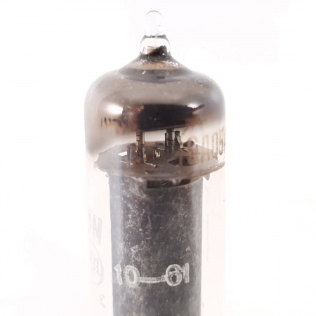 1 X 6AQ5A RCA TUBE. 1960s PROD. BLACK PLATES. SQUARE GETTER. 87%. 3. CH112