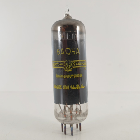 1 X 6AQ5A HEINTZ & KAUFMAN TUBE. BLACK PLATES. COPPER RODS. 75%. 6. CH112