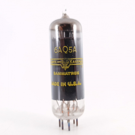 1 X 6AQ5A HEINTZ & KAUFMAN TUBE. BLACK PLATES. COPPER RODS. 75%. 6. CH112