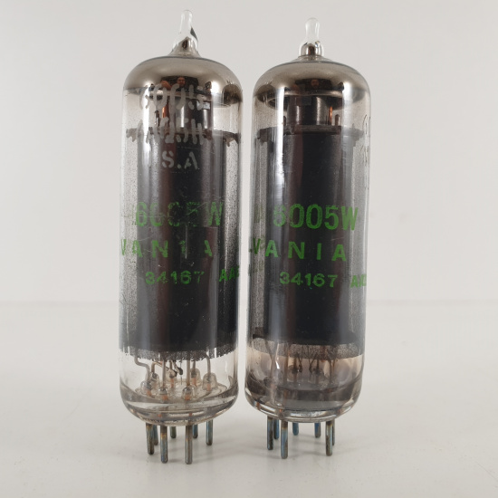 2 X JAN 6AQ5W / 6005W SYLVANIA TUBE....