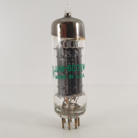 1 X JAN 6AQ5W / 6005W GENERAL ELECTRIC TUBE. 1970s PROD. BLACK PLATES. 9. CH112