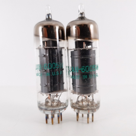 2 X JAN 6AQ5W / 6005W GENERAL ELECTRIC. BLACK PLATES. 102/98%. 10. CH112