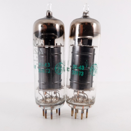 2 X JAN 6AQ5W / 6005W GENERAL ELECTRIC. BLACK PLATES. 102/98%. 10. CH112