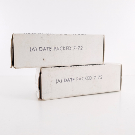 2 X JAN 6005W / 6AQ5W SYLVANIA TUBE. 1970s PROD. BLACK PLATES. 87/86%.11. CH112