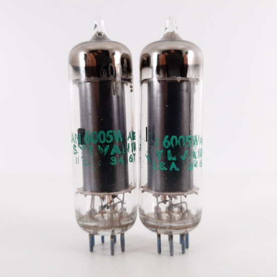 2 X JAN 6005W / 6AQ5W SYLVANIA TUBE....