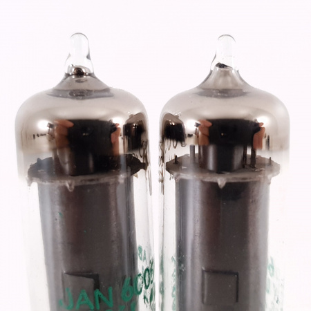 2 X JAN 6005W / 6AQ5W SYLVANIA TUBE. 1970s PROD. BLACK PLATES. 87/86%.11. CH112