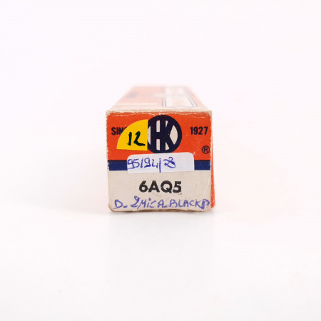 1 X 6AQ5 HEINTZ & KAUFMAN TUBE. BLACK PLATES. D-GETTER. COPPER RODS. 12. CH112