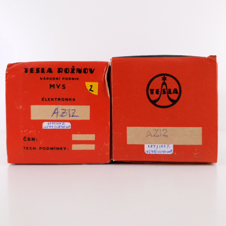2 X AZ12 TELAM TUBE. 1962 TESLA ROZNOV PROD. DUAL HALO GETTER. 2. CH89