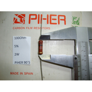 VINTAGE PIHER RESISTOR. 2W 100R 100Ohm 5% *1 PC* NEW ORIGINAL 1990´S+