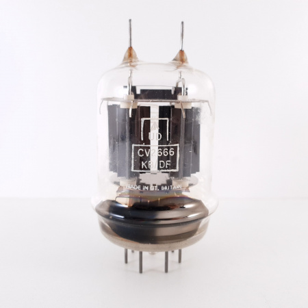 1 X CV2666 MULLARD TUBE. BLACK PLATES. SMALL LOGO. E246