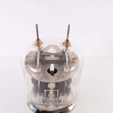 1 X CV2666 MULLARD TUBE. BLACK PLATES. SMALL LOGO. E246