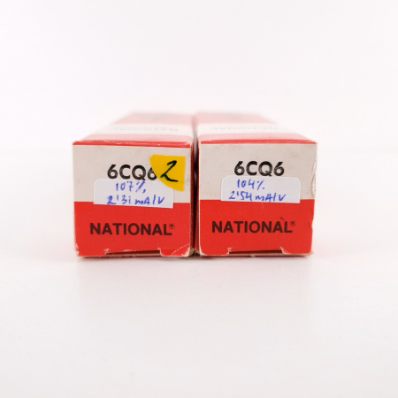 2 X 6CQ6 NATIONAL TUBE. CHROME PLATES. 107/104% MATCHED PAIR. 2. CH91