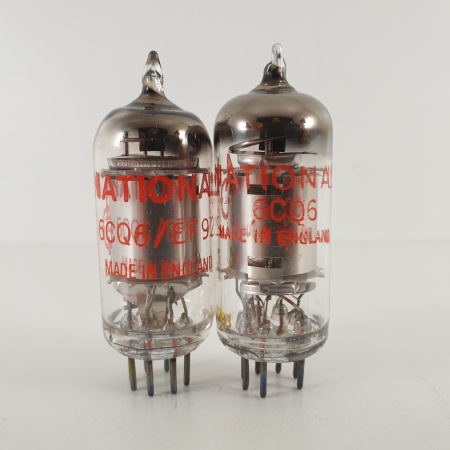 2 X 6CQ6 NATIONAL TUBE. CHROME PLATES. 107/104% MATCHED PAIR. 2. CH91