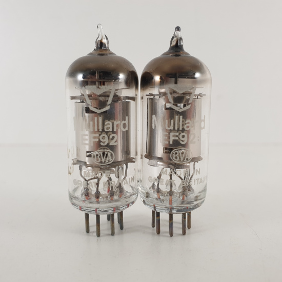 2 X EF92 MULLARD TUBE. CHROME PLATES. SQUARE GETTER. 101/100%. 4. CH91