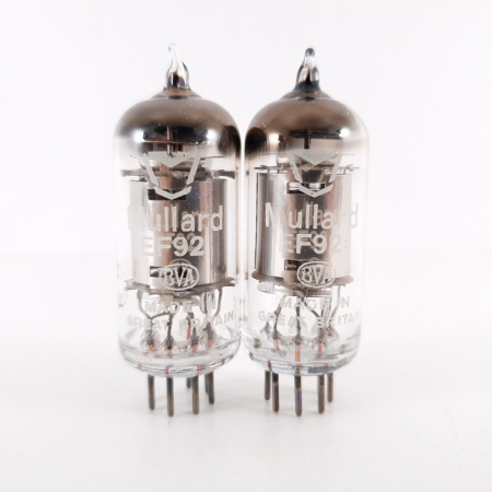 2 X EF92 MULLARD TUBE. CHROME PLATES. SQUARE GETTER. 108/107%. 4. CH91
