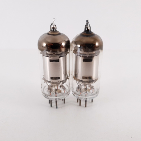 2 X EF92 MULLARD TUBE. CHROME PLATES. SQUARE GETTER. 108/107%. 4. CH91