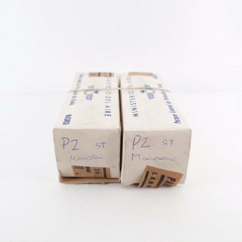 2 X P2 ST MARCONI TUBE. CHROME PLATES. FLAT GETTER. 1940s. NOS/NIB. CV  ENA
