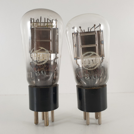 2 X 30 MARCONI TUBE. 1940s PROD. CHROME PLATES. DUAL GETTER. 225/232%. 5. CH92