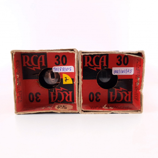 2 X 30 RCA TUBE. 1950s PROD. BLACK PLATES. SOLID GETTER. 90/100%. 7. CH92