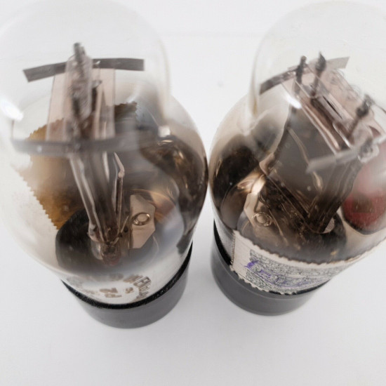 2 X P2 ST MARCONI TUBE. CHROME PLATES. FLAT GETTER. 1940s. NOS/NIB. CV  ENA