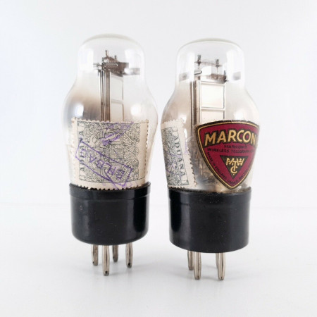 2 X P2 ST MARCONI TUBE. CHROME PLATES. FLAT GETTER. 1940s. NOS/NIB. CV  ENA