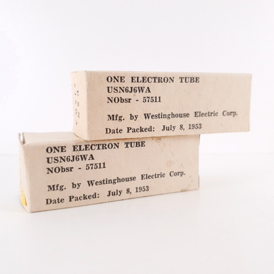 2 X 6J6WA WESTINGHOUSE TUBE. BLACK...