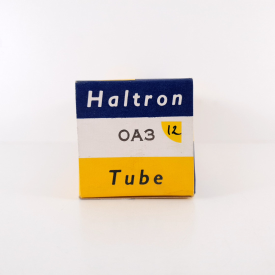 1 X 0A3 HALTRON TUBE. SILVER PLATES. RECTANGULAR GETTER. 12. CH94