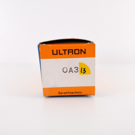 1 X 0A3 ULTRON TUBE. SILVER PLATES. INVERTED CUP GETTER. 13. CH94