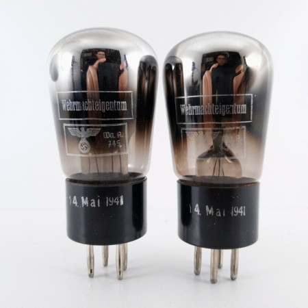 2 X RE074N VALVO TUBE. SWASTIC SYMBOL. 1941. SLIGHTLY USED. CV  ENA