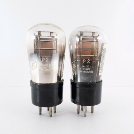 2 X P2 TUBE. MARCONI BRAND. CHROME PLATES. LITTLE GLOBE. CV  ENA