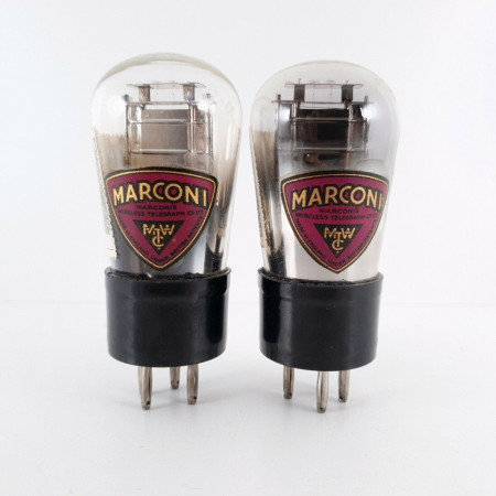 2 X P2 TUBE. MARCONI BRAND. CHROME PLATES. LITTLE GLOBE. CV  ENA