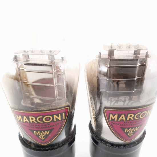 2 X P2 TUBE. MARCONI BRAND. CHROME PLATES. LITTLE GLOBE. CV  ENA