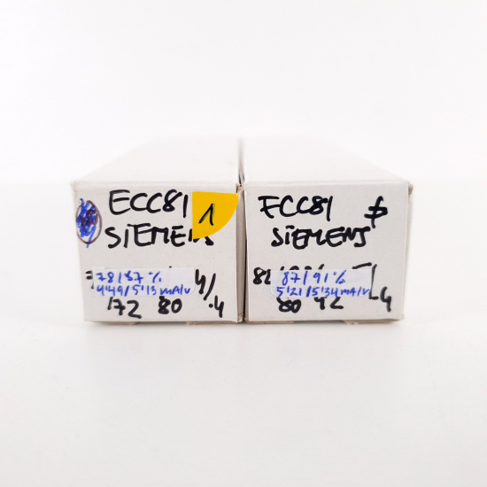 2 X ECC81 SIEMENS TUBE. 1960s SIEMENS...
